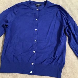 Lands End Royal Blue Cardigan Size Small Petite (6-8) NWOT